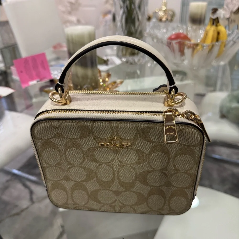 Coach Signature Canvas Crossbody Bag in Chalk and Tan - Picture 3 of 3